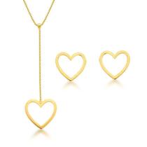 Conjunto coração vazado gravatinha