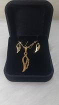 Conjunto Cordão e Brincos Banhados a Ouro Conjunto Cordão e Brincos Banhados a Ouro