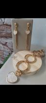Conjunto cordão iniciais A-Z+ brinco + pulseira coração Conjunto cordão iniciais A-Z+ brinco + pulseira coração