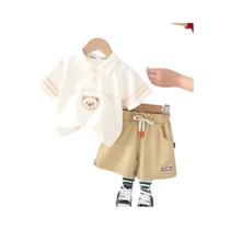 Conjunto Coreano Para Menino Bebê 2 Peças Em Algodão Casual, Roupas De Moda Infantil Conjunto Coreano Para Menino Bebê 2 Peças Em Algodão Casual, Roupas De Moda Infantil