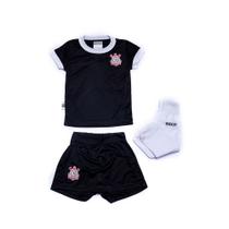 Conjunto Corinthians Artilheiro - Camisa + Shorts + Meião - Infantil Conjunto Corinthians Artilheiro - Camisa + Shorts + Meião - Infantil