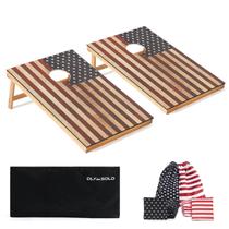 Conjunto Cornhole, bandeira clássica portátil OLYMSOLD 91x61 cm