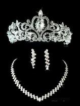 Conjunto Coroa Colar E Brincos Noiva Debutante Strass Tc1 Conjunto Coroa Colar E Brincos Noiva Debutante Strass Tc1
