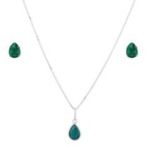 Conjunto Corrente Colar 40cm Gota Brincos Em Prata 925 Conjunto Corrente Colar 40cm Gota Brincos Em Prata 925