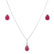 Conjunto Corrente Colar 50cm Gota Brincos Em Prata 925