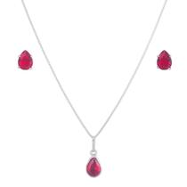 Conjunto Corrente Cordão 60cm Gota Brinco De Prata 925