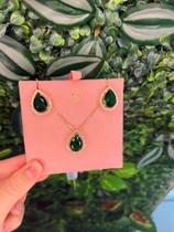 Conjunto corrente e brinco banhados a ouro 18 quilates