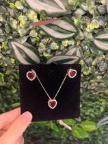Conjunto corrente e brinco banhados a ouro 18 quilates