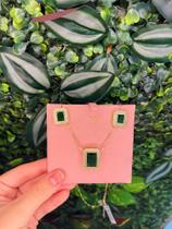 Conjunto corrente e brinco banhados a ouro 18 quilates