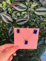 Conjunto corrente e brinco em ouro 18 quilates