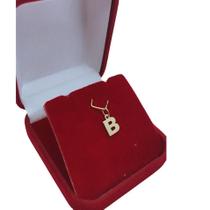 Conjunto Corrente e Pingente da Letra B em Ouro 18k Inicial