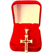 Conjunto Corrente e Pingente De Ouro 18k 750 Crucifixo 3g