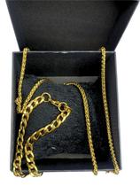 Conjunto Corrente Elo Duplo + Pulseira Banhado a Ouro 18K