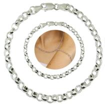 Conjunto Corrente Pulseira Elo Portugues Grossa Prata 925