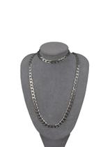 Conjunto Corrente + Pulseira Masculina 925 Grumet Ref:303 P14