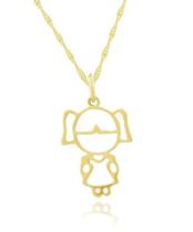 Conjunto Corrente Singapura 45cm Pingente Menina Filha