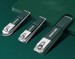 Conjunto cortadores de unhas completo Unissex de luxo com estojo alta qualidade Aço inox Lixa unha