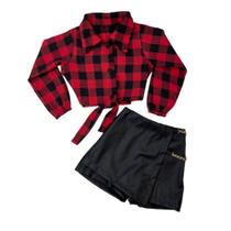 Conjunto Country Infantil Roupa Xadrez Camisa E Short Saia