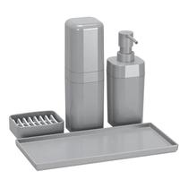 Conjunto Coza Banho Splash com 4 pçs Cinza - 99386.4499 - Brinox