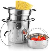 Conjunto Coziador de Macarrão Cook N Home 12 Quartos em Aço Inoxidável