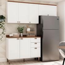 Conjunto Cozinha 4 pçs 6 Pts 3 Gav Iluminata Branco/Ebano Conjunto Cozinha 4 pçs 6 Pts 3 Gav Iluminata Branco/Ebano