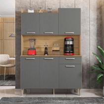 Conjunto Cozinha C/ Portas E Gavetas Verona Freijó / Gris
