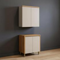 Conjunto Cozinha Compacta 2 Peças 80 cm Jequitibá Gris