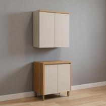 Conjunto Cozinha Compacta 2 Peças 80 cm Jequitibá Gris