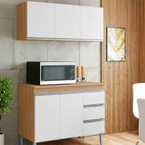 Conjunto Cozinha Compacta Moderna Balcão Pia sem Tampo e Armário Aéreo AJL Móveis Conjunto Cozinha Compacta Moderna Balcão Pia sem Tampo e Armário Aéreo AJL Móveis