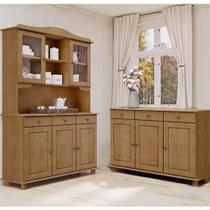 Conjunto Cozinha: Cristaleira 5 Portas 3 Gavetas Balcão 3 Portas 3 Gavetas Rubi Freijó Madeira Pinus - Finestra Conjunto Cozinha: Cristaleira 5 Portas 3 Gavetas Balcão 3 Portas 3 Gavetas Rubi Freijó Madeira Pinus - Finestra
