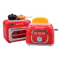 Conjunto Cozinha Infantil Mini Forno Torradeira Brinquedo