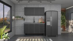 Conjunto cozinha juno gabinete c/ armario suspenso 100% aço 1.50 mt - cozimax