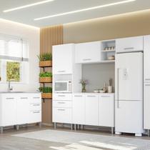 Conjunto Cozinha Modulada Completa 5 Peças e Balcão para Pia sem Tampo 118cm Iris Branco Conjunto Cozinha Modulada Completa 5 Peças e Balcão para Pia sem Tampo 118cm Iris Branco