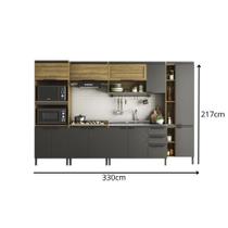 Conjunto Cozinha Modulada Mademovel Magnolia Sem Pia 217x330x50cm