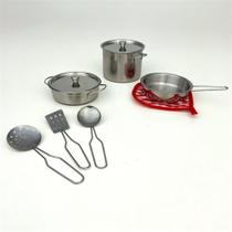 Conjunto Cozinha Panelinhas Inox Brinquedo Menina Miniatura - Dony Toys