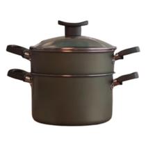 Conjunto Cozivapor Panela Antiaderente de Cozimento a Vapor Tampa De Vidro 4x1 Compacto 16cm Cactus Prollar