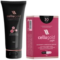 Conjunto Creme De Pele Cellugold + Redutor De Celulite Caps