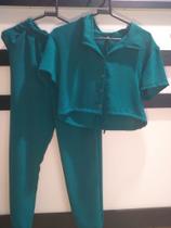Conjunto Crepe duna manga curta Tam M