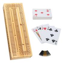 Conjunto Cribbage WE Games de madeira para 3 jogadores com pinos de fácil aderência Conjunto Cribbage WE Games de madeira para 3 jogadores com pinos de fácil aderência
