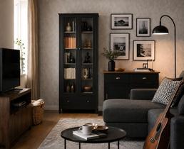 Conjunto Cristaleira + Aparador Ditália E-954+BA-145 Pt Cozy