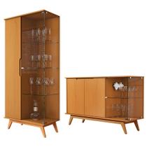 Conjunto Cristaleira e Aparador Buffet Tucumã com 3 Portas Conjunto Cristaleira e Aparador Buffet Tucumã com 3 Portas