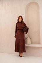 Conjunto cristina viscolinho saia marrom Conjunto cristina viscolinho saia marrom