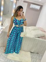 Conjunto croped e calça pantalona