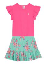 Conjunto Cropped Brandili 36230 Infantil Saia Shorts Estampado Algodão T. 04/10 Conjunto Cropped Brandili 36230 Infantil Saia Shorts Estampado Algodão T. 04/10