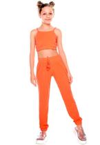 Conjunto Cropped Calça Laranja Mylu Conjunto Cropped Calça Laranja Mylu
