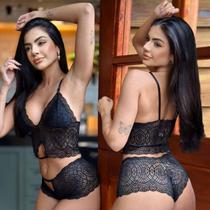 Conjunto Cropped Caleçon Rendado Sensual sem bojo sem aro sexy Conjunto Cropped Caleçon Rendado Sensual sem bojo sem aro sexy