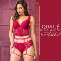 Conjunto cropped com cinta liga