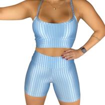 Conjunto Cropped de Alcinha + Short Poliamida 3D