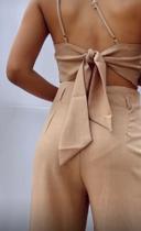 Conjunto cropped e calça Pantalona Alfaiataria feminino