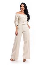 Conjunto Cropped E Calca Pantalona Linho Sem Elastano Conjunto Cropped E Calca Pantalona Linho Sem Elastano